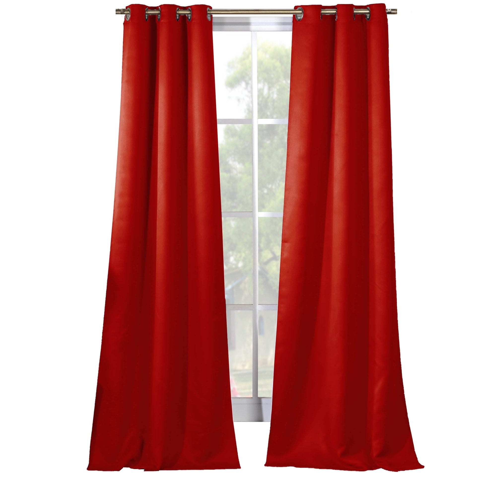 2-Piece Set: Solid Blackout Thermal Grommet Window Curtain Pair Panel DailySale
