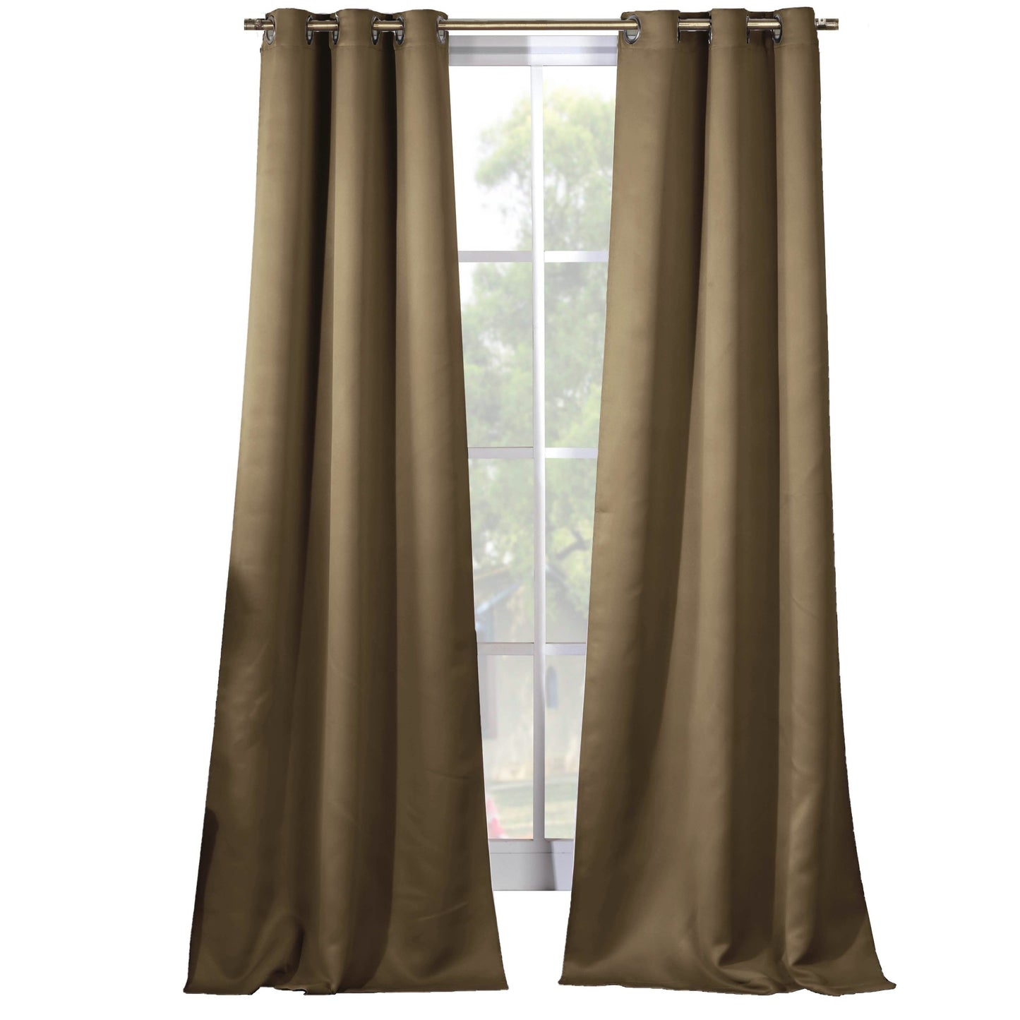 2-Piece Set: Solid Blackout Thermal Grommet Window Curtain Pair Panel DailySale