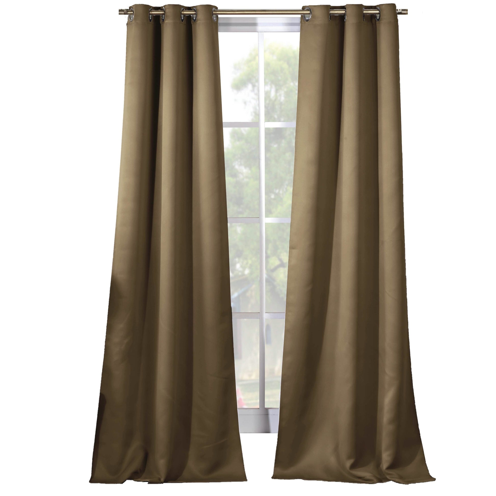 2-Piece Set: Solid Blackout Thermal Grommet Window Curtain Pair Panel DailySale