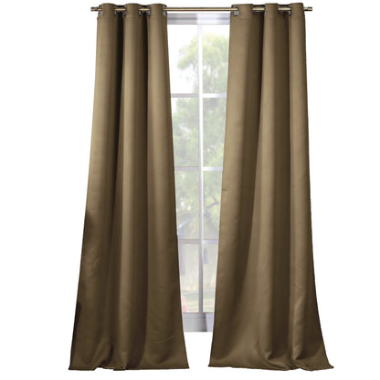 2-Piece Set: Solid Blackout Thermal Grommet Window Curtain Pair Panel DailySale