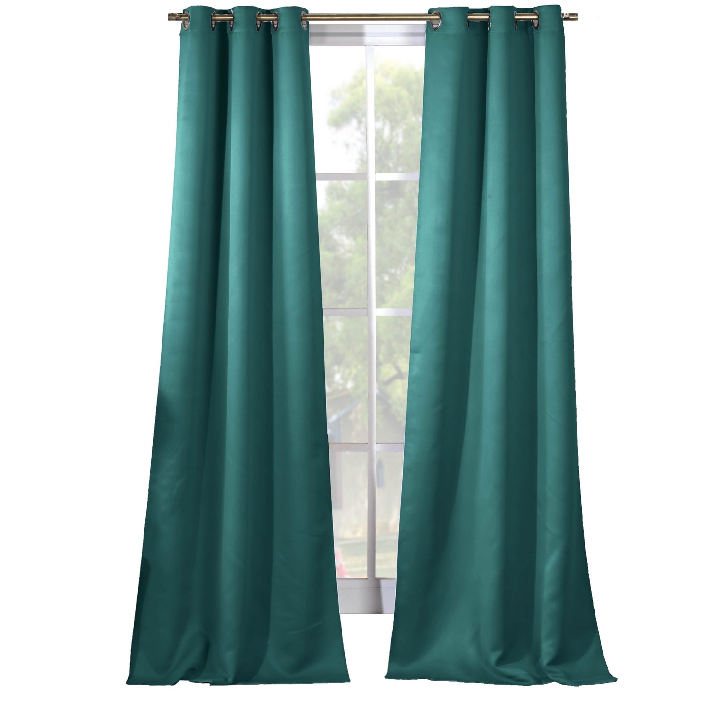 2-Piece Set: Solid Blackout Thermal Grommet Window Curtain Pair Panel DailySale