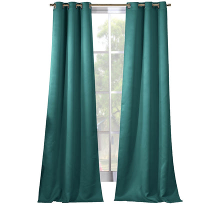 2-Piece Set: Solid Blackout Thermal Grommet Window Curtain Pair Panel DailySale