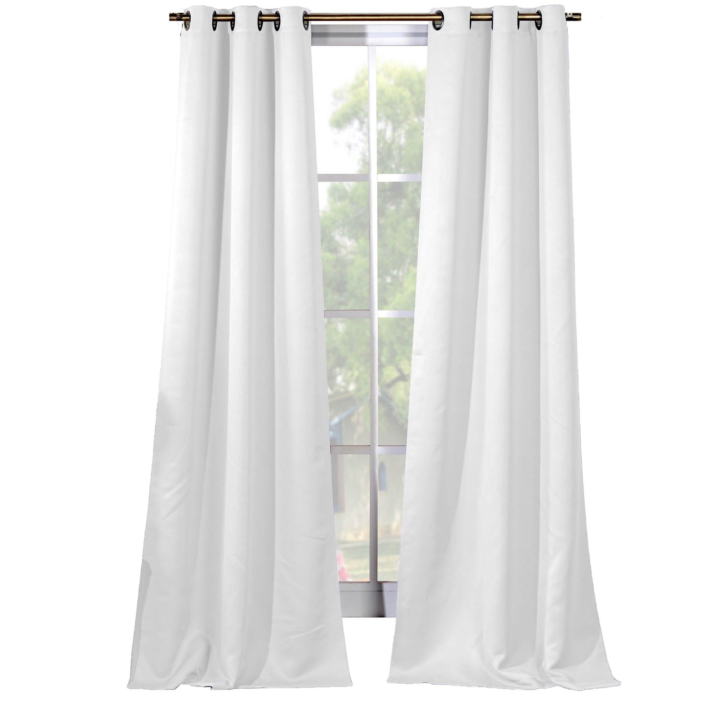 2-Piece Set: Solid Blackout Thermal Grommet Window Curtain Pair Panel DailySale