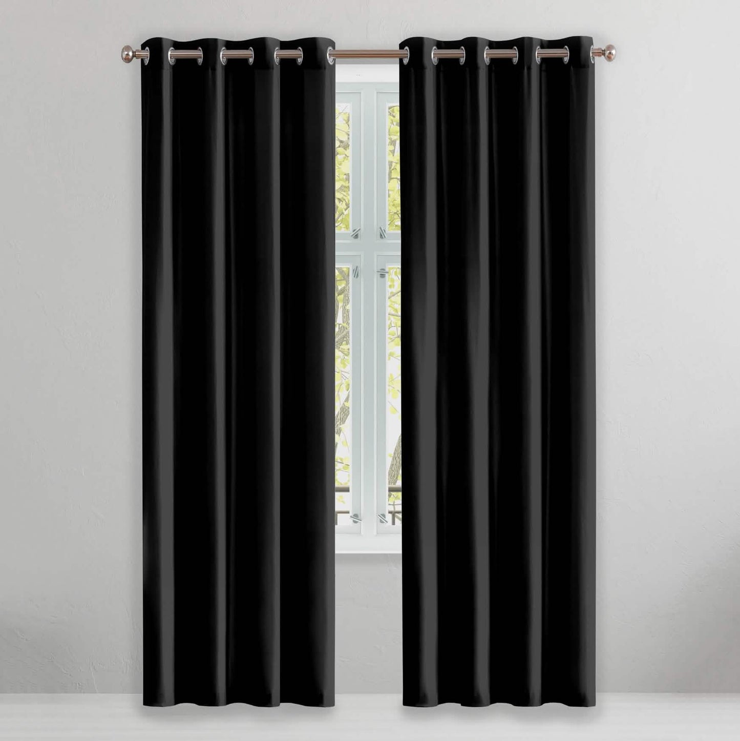 2-Piece Set: Solid Blackout Thermal Window Curtain Pair Panel DailySale