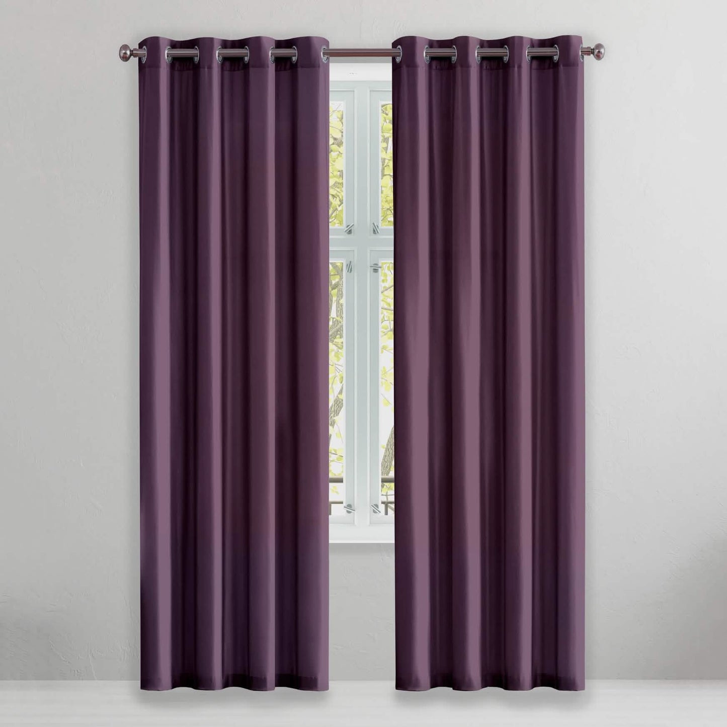 2-Piece Set: Solid Blackout Thermal Window Curtain Pair Panel DailySale