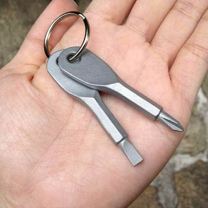 2-Piece Set: Stainless Keychain Pocket Tool Screwdriver Set DailySale