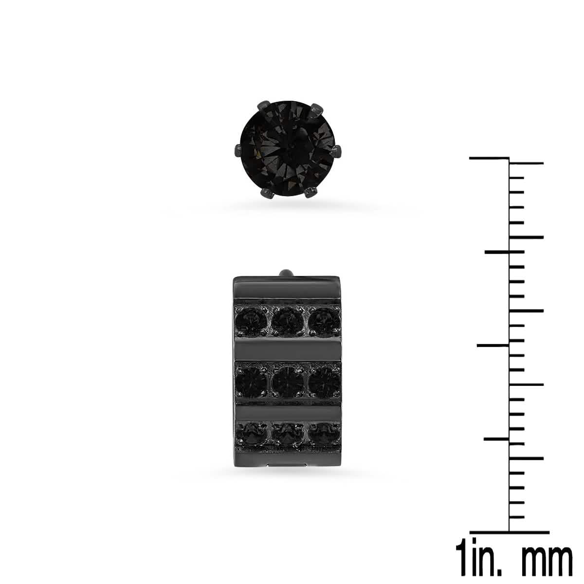 2-Piece Set: Stainless Steel and Simulated Diamond Cross Studs/Huggie Earrings DailySale