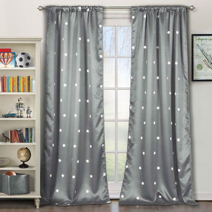 2-Piece Set: Stars Blackout Window Curtain Pair Panel DailySale
