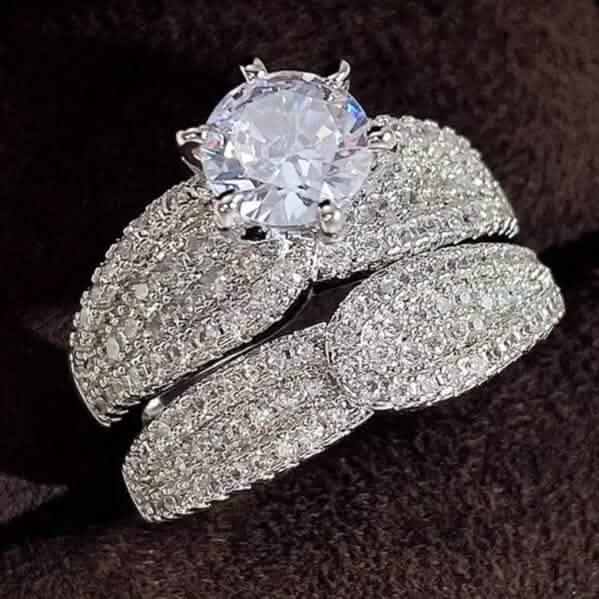 2-Piece Set: Sterling Silver Bridal Ring DailySale