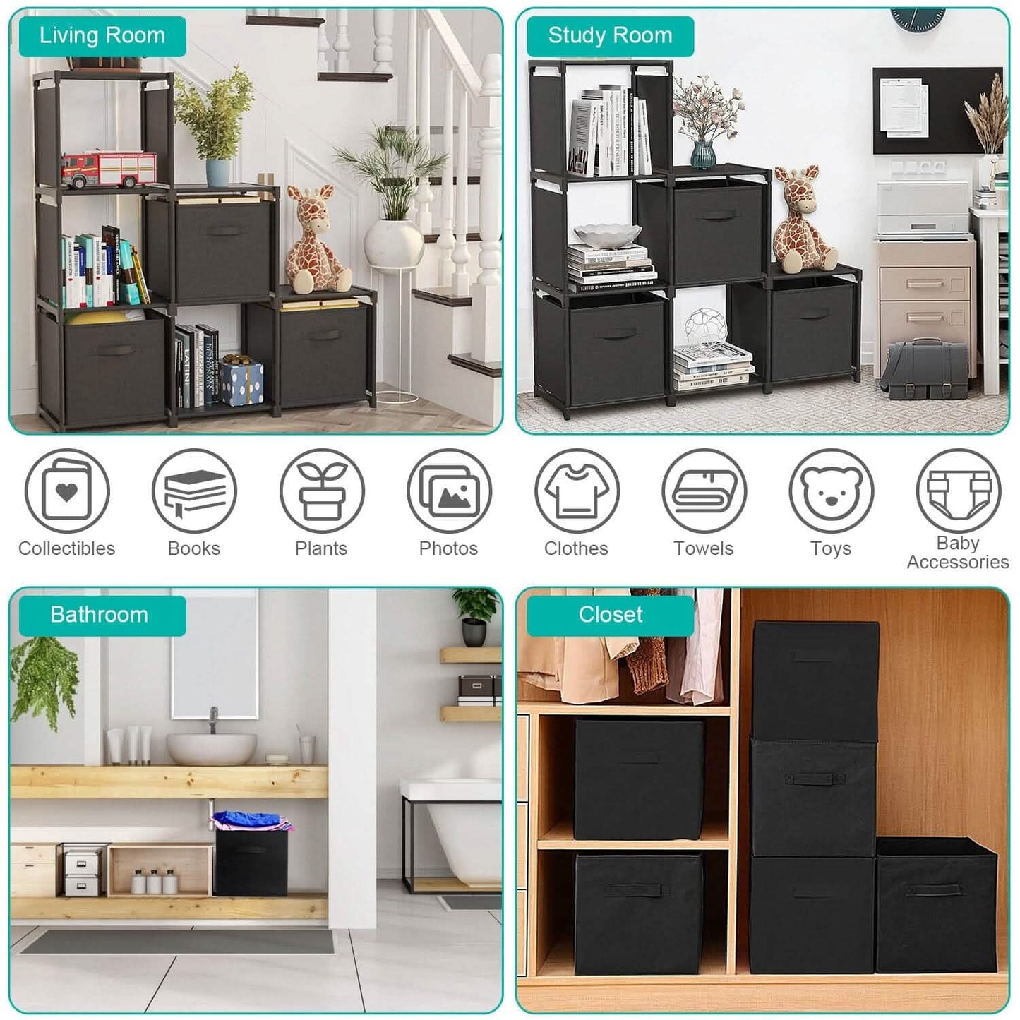 2-Piece Set: Storage Bin Non-Woven Fabric Cube Organizer DailySale