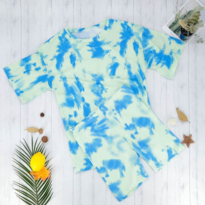 2-Piece Set: Tie Dye Biker Set DailySale