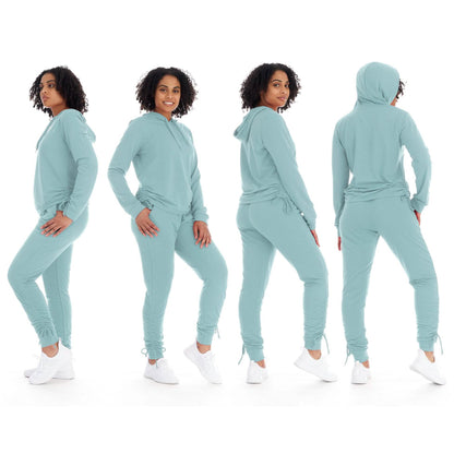 2-Piece Set: Women's Athleisure Fleece Jogger Sweatpants & Hoodie With Pockets Set DailySale