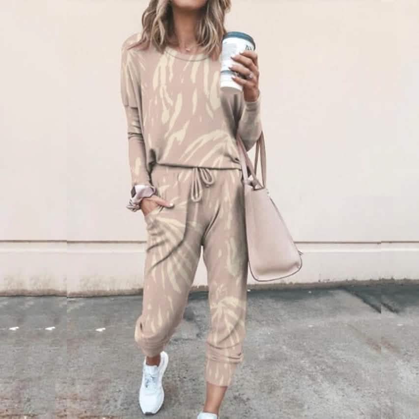 2-Piece Set: Women's Basic Tie Dye Sweatshirt Tracksuit Pants Sets DailySale