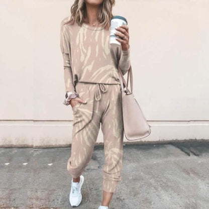2-Piece Set: Women's Basic Tie Dye Sweatshirt Tracksuit Pants Sets DailySale