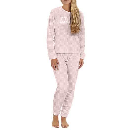 2-Piece Set: Women's Plush Popcorn Knit Top and Jogger Pants Pajama Set (Plus Size) DailySale