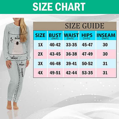 2-Piece Set: Women's Plush Popcorn Knit Top and Jogger Pants Pajama Set (Plus Size) DailySale