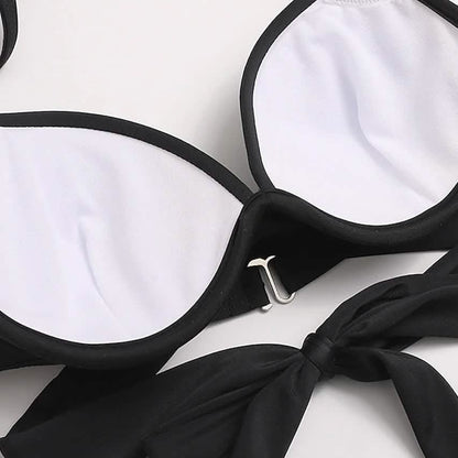 2-Piece Set: Women's Swimwear Bikini Push Up Open Back Solid Color DailySale