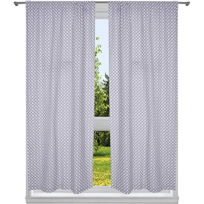 2-Piece Set:100% Cotton Chevron Print Blackout Window Curtain Pair Panel DailySale