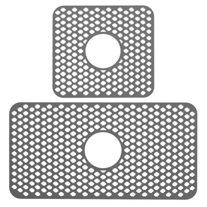 2-Piece: Silicon Grid Sink Mat with Central Drain Hole DailySale