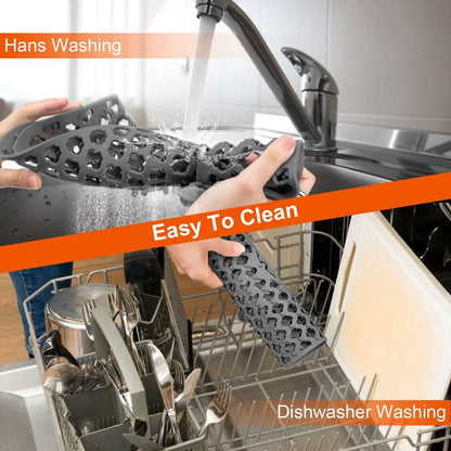2-Piece: Silicon Grid Sink Mat with Central Drain Hole DailySale
