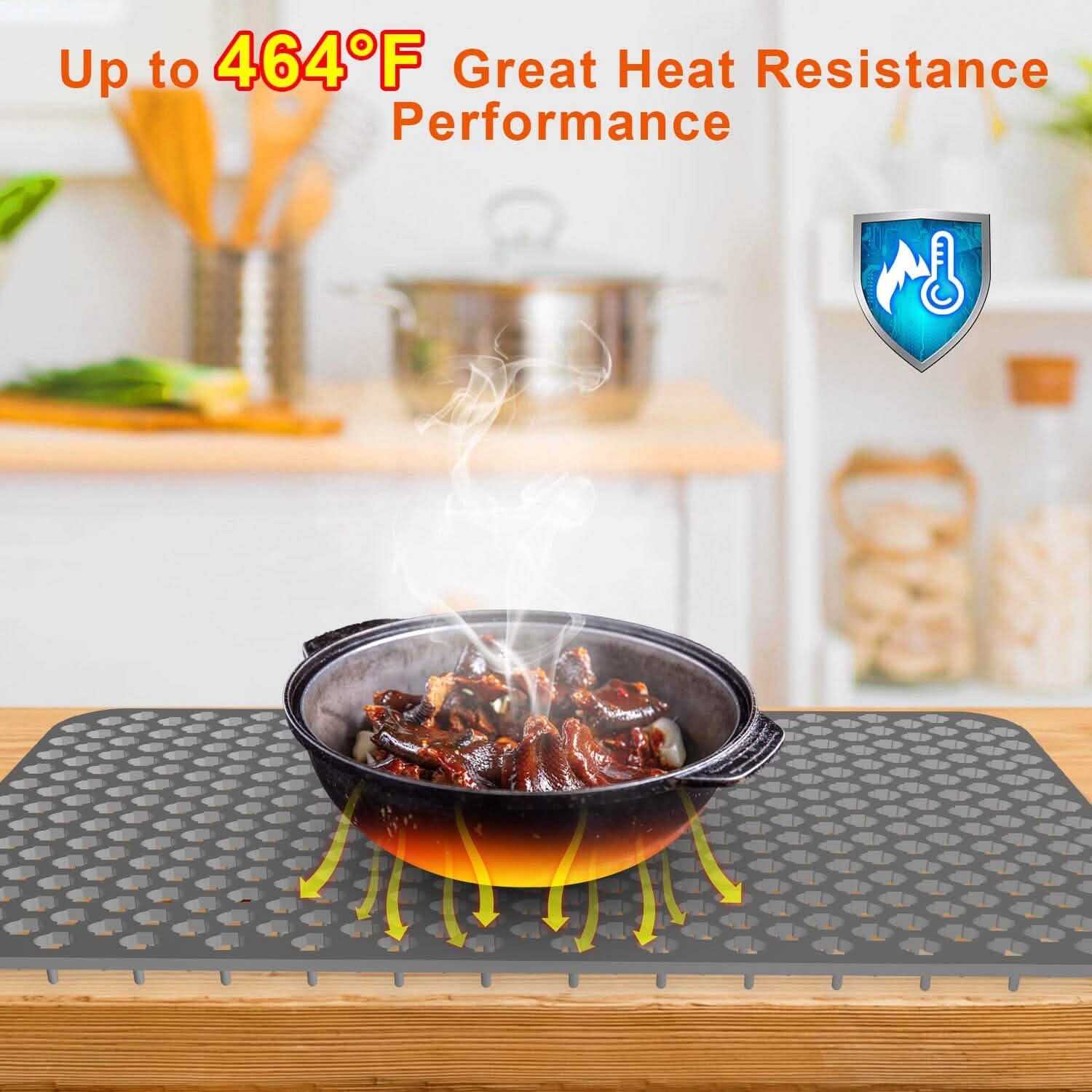 2-Piece: Silicon Grid Sink Mat with Central Drain Hole DailySale
