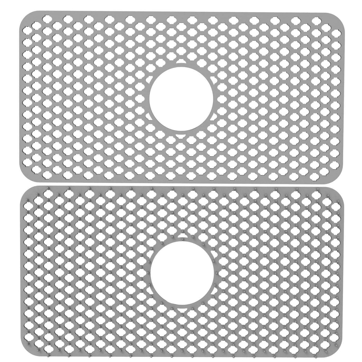 2-Piece: Silicon Grid Sink Mat with Central Drain Hole DailySale