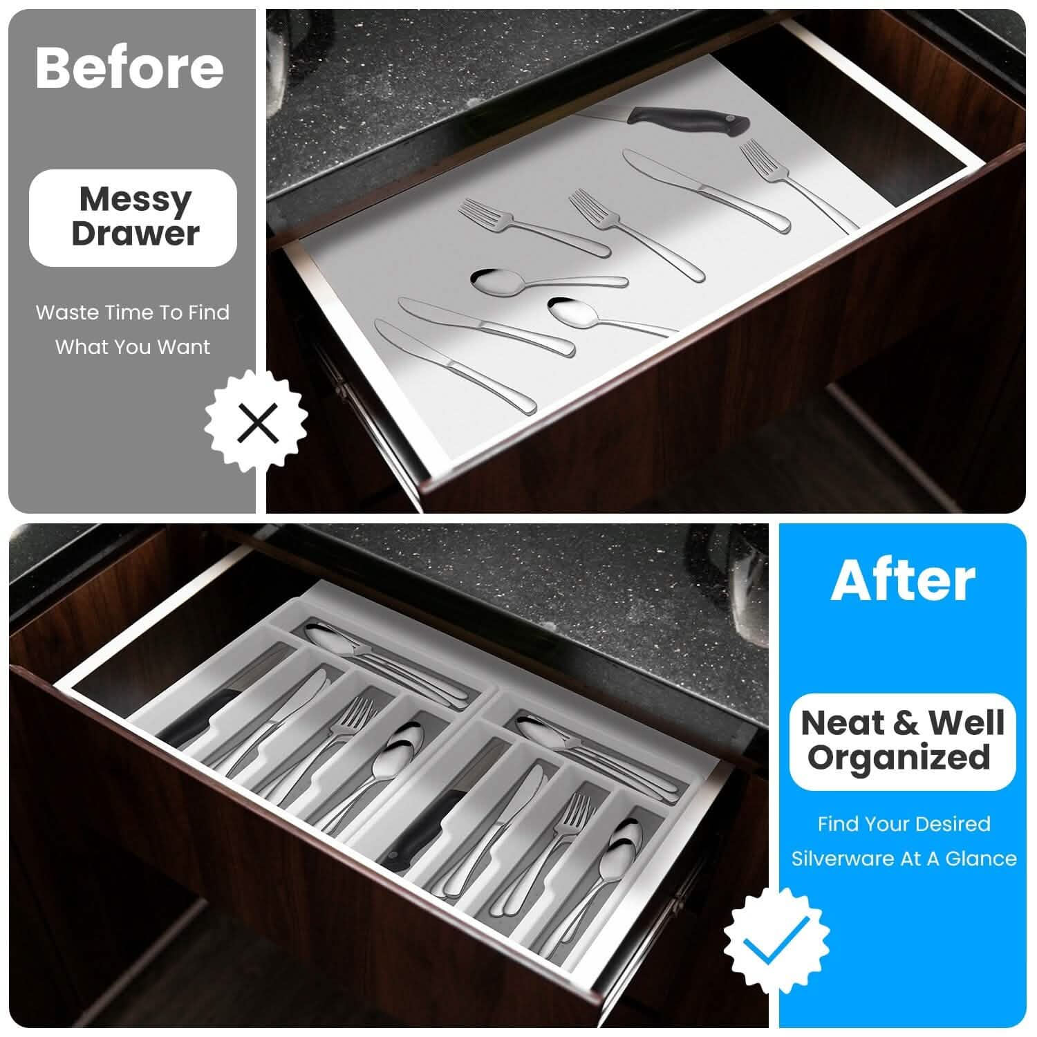 2-Piece: Silverware Utensil Organizer DailySale