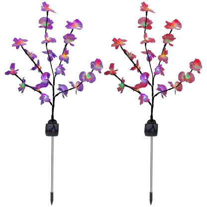2-Piece: Solar Powered Garden Light Orchid DailySale