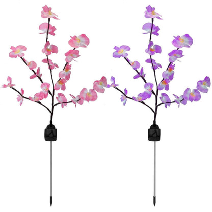 2-Piece: Solar Powered Garden Light Orchid DailySale