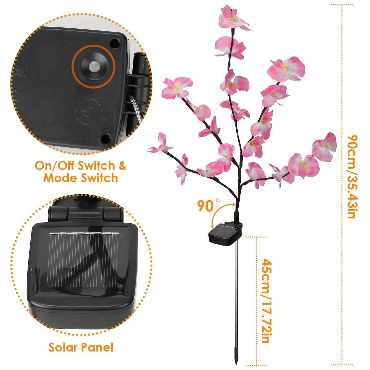 2-Piece: Solar Powered Garden Light Orchid DailySale