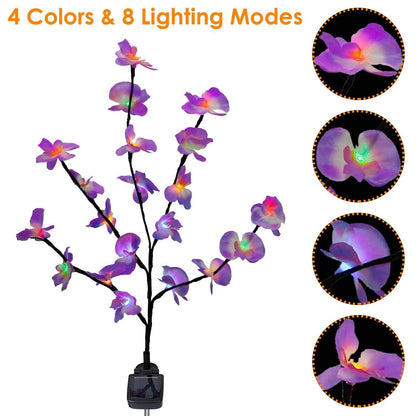 2-Piece: Solar Powered Garden Light Orchid DailySale