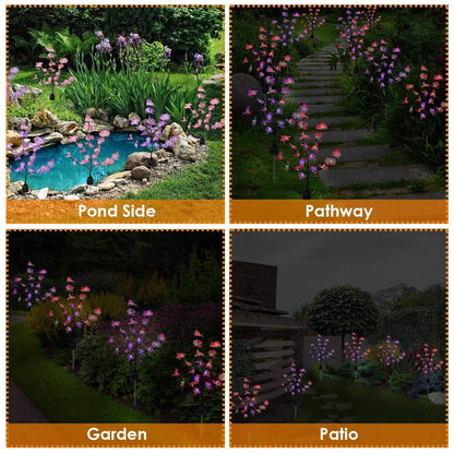 2-Piece: Solar Powered Garden Light Orchid DailySale