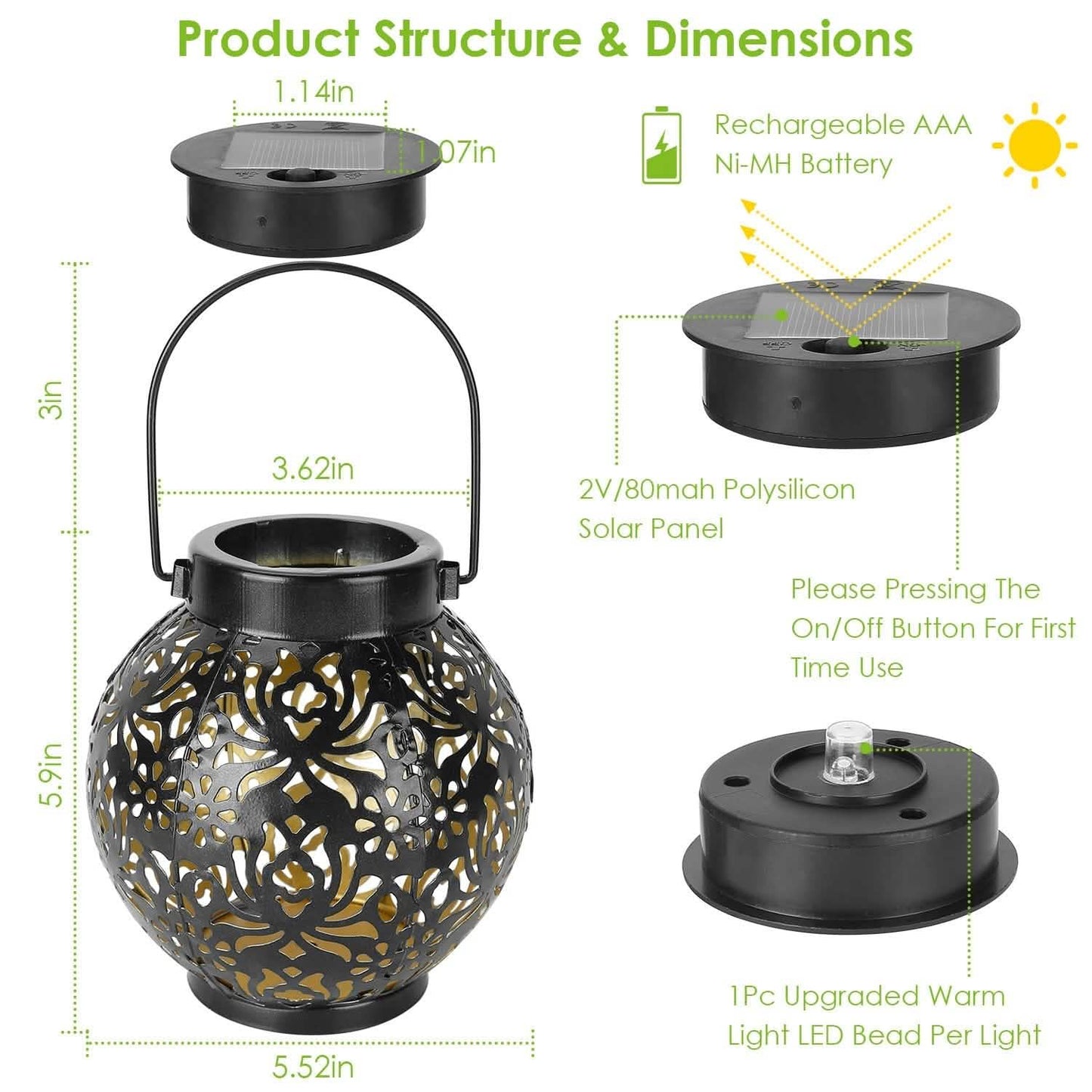 2-Piece: Solar Powered Hanging Lights DailySale