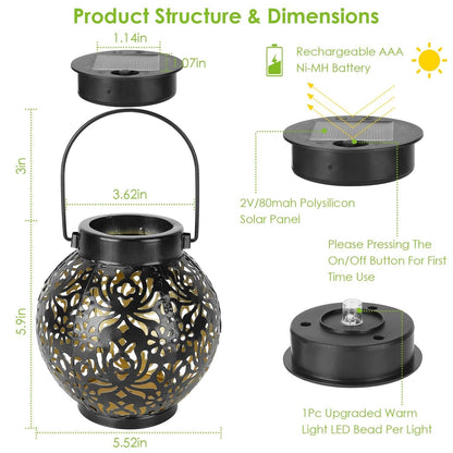 2-Piece: Solar Powered Hanging Lights DailySale