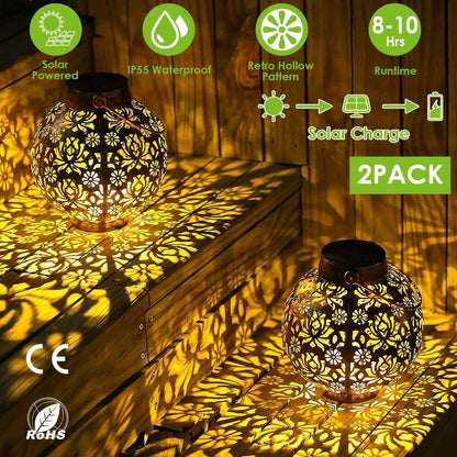 2-Piece: Solar Powered Hanging Lights DailySale