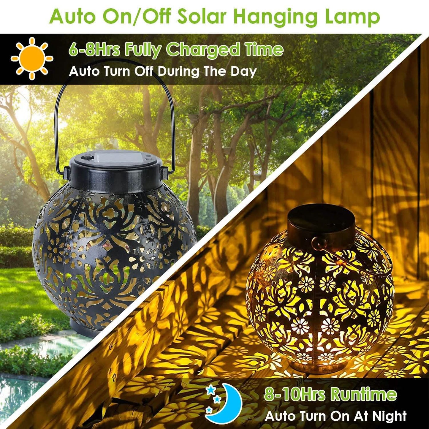 2-Piece: Solar Powered Hanging Lights DailySale