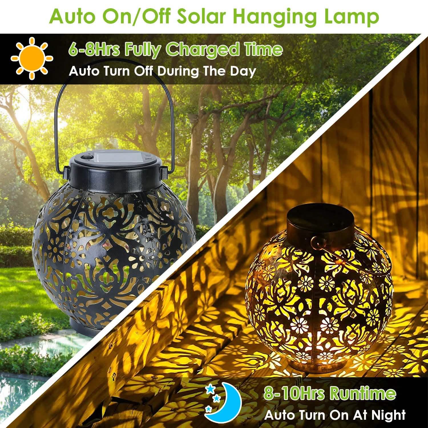 2-Piece: Solar Powered Hanging Lights DailySale