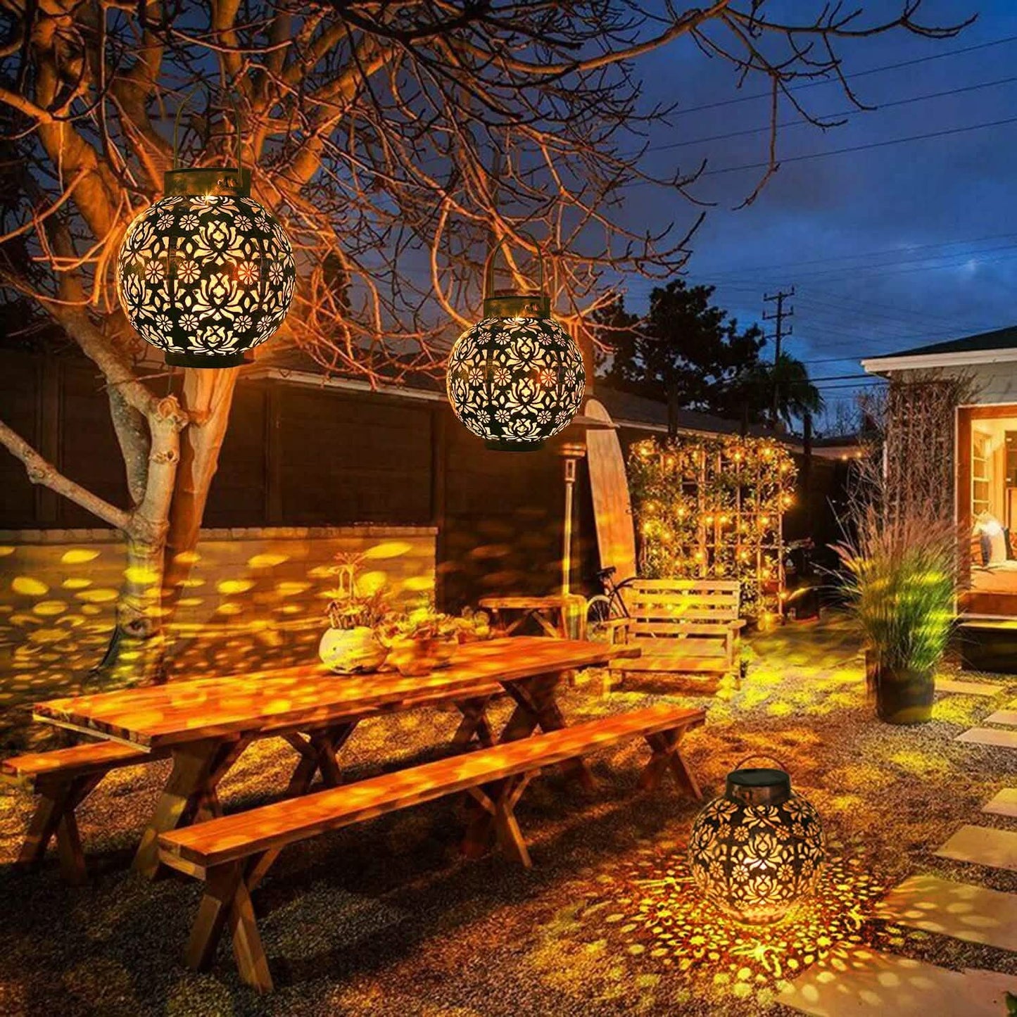 2-Piece: Solar Powered Hanging Lights DailySale