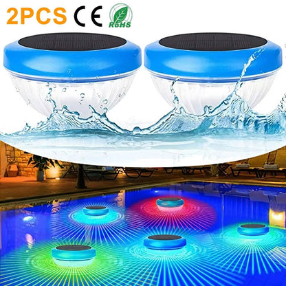 2-Piece: Solar Powered LED Pool Light Gradient Multicolor Changing DailySale