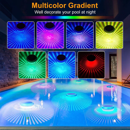 2-Piece: Solar Powered LED Pool Light Gradient Multicolor Changing DailySale