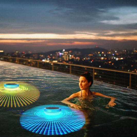 2-Piece: Solar Powered LED Pool Light Gradient Multicolor Changing DailySale