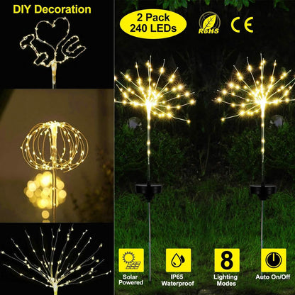 2-Piece: Solar Powered Starburst Garden Lights DailySale