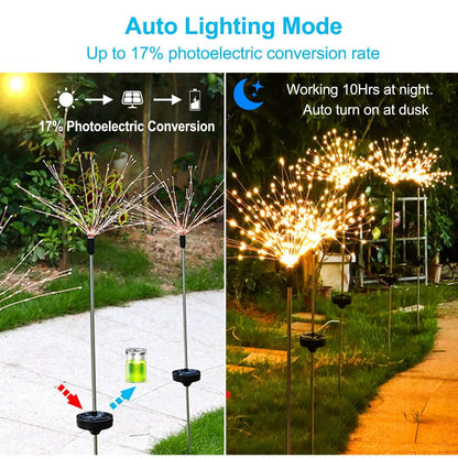 2-Piece: Solar Powered Starburst Garden Lights DailySale