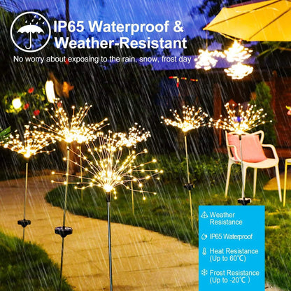 2-Piece: Solar Powered Starburst Garden Lights DailySale