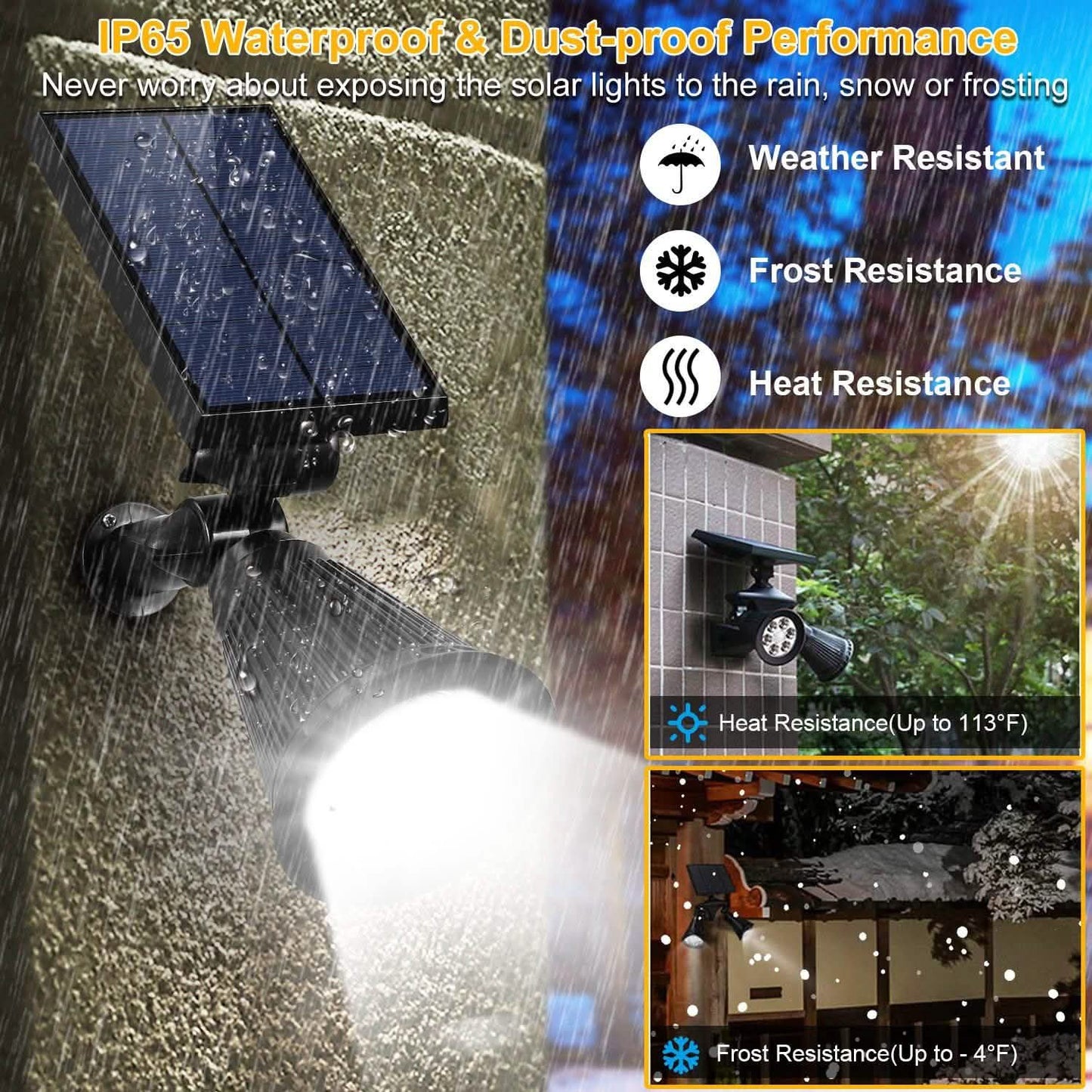 2-Piece: Solar Spotlight Outdoor Dusk Waterproof DailySale