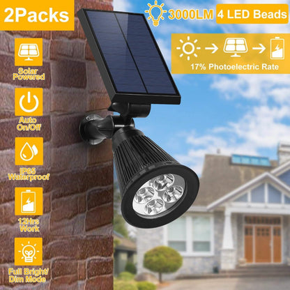 2-Piece: Solar Spotlight Outdoor Dusk Waterproof DailySale