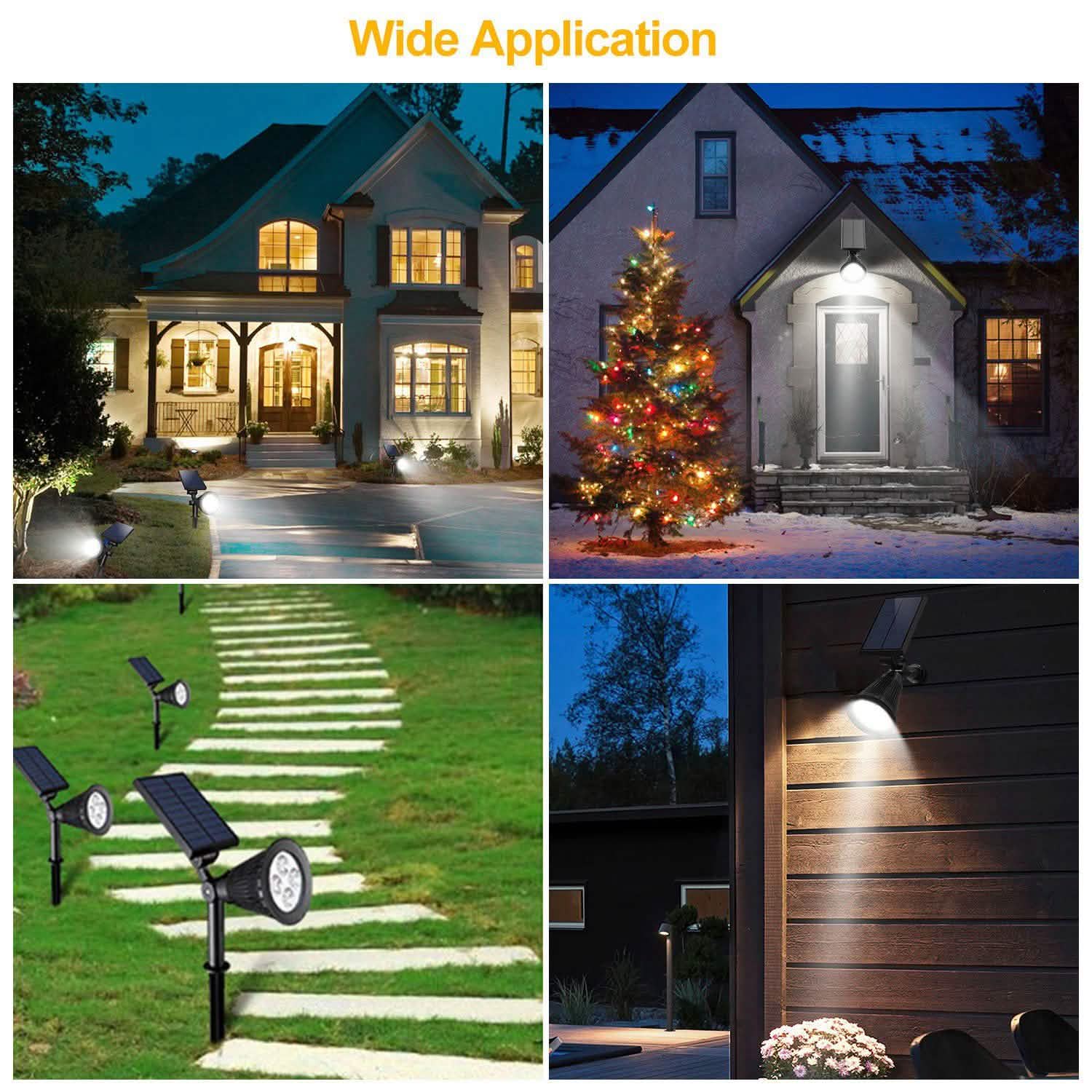 2-Piece: Solar Spotlight Outdoor Dusk Waterproof DailySale