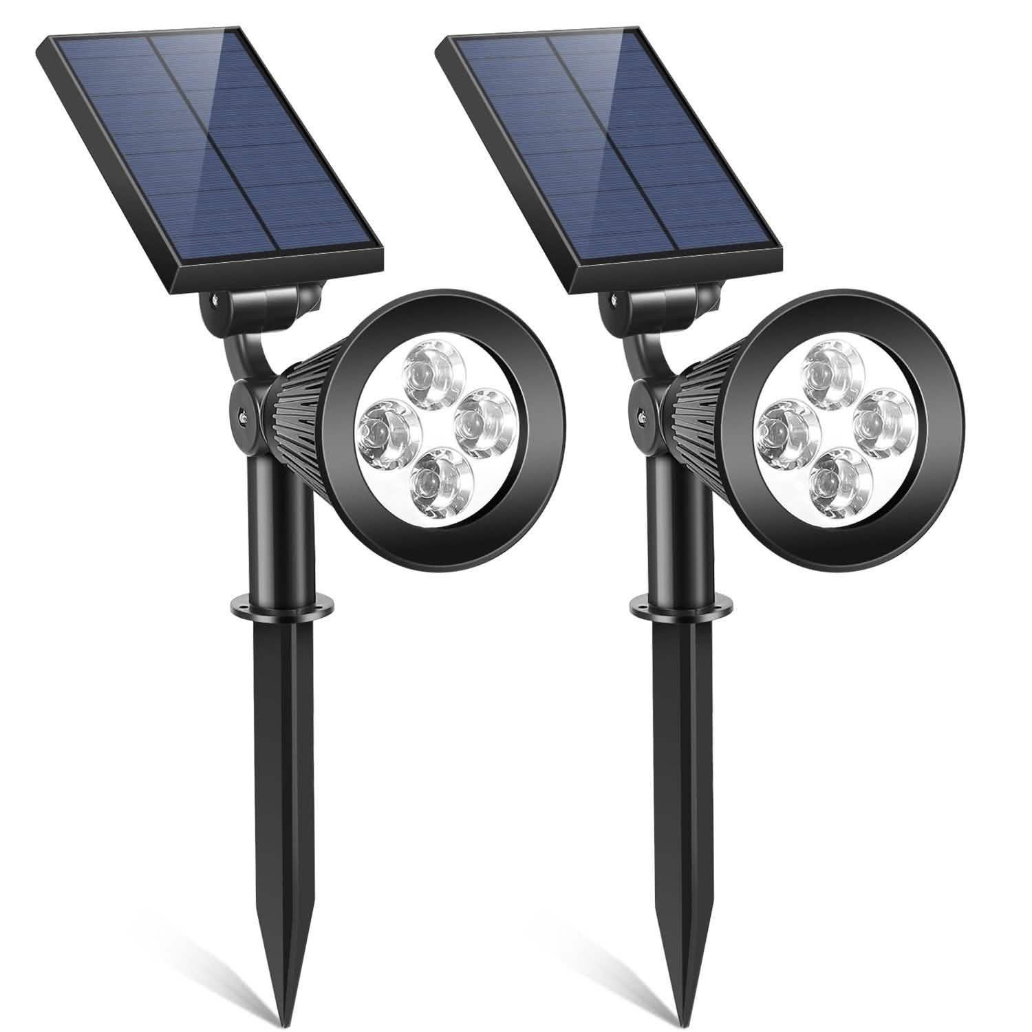2-Piece: Solar Spotlight Outdoor Dusk Waterproof DailySale