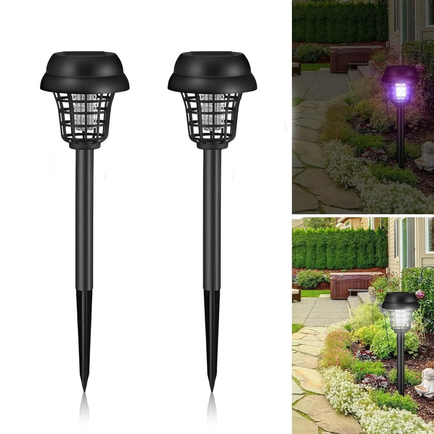 2-Piece: Solar Waterproof Outdoor Bug and Mosquito Zapper DailySale