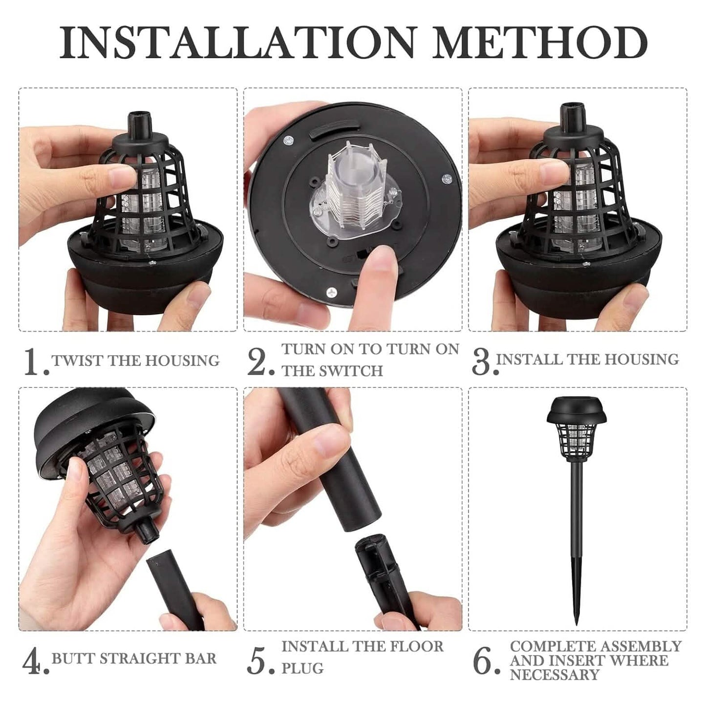 2-Piece: Solar Waterproof Outdoor Bug and Mosquito Zapper DailySale